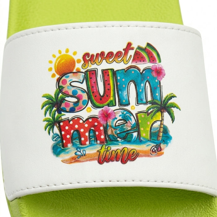 Sweet Summer Time Graphic Slide Sandals