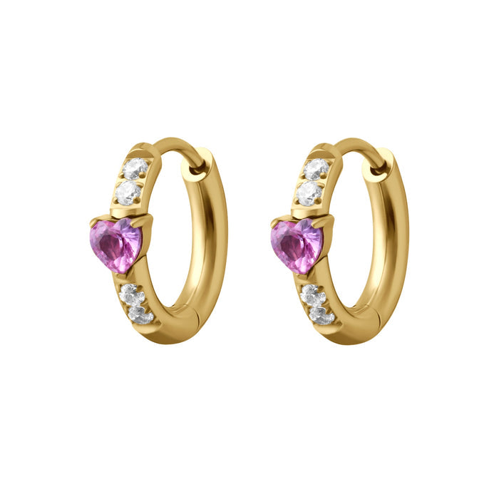 Sweetheart Titanium Hoops - Rose