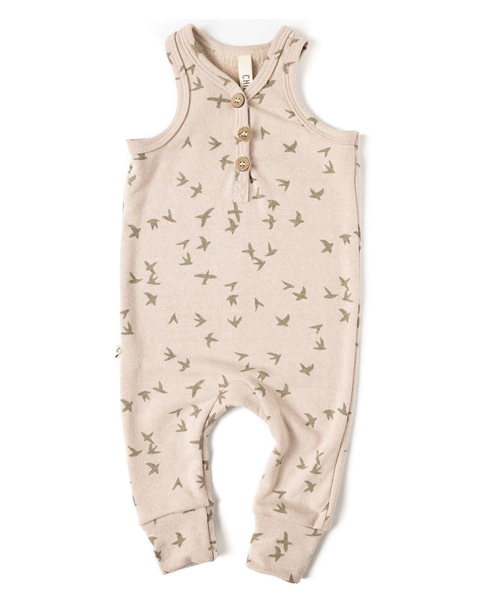 tank romper - birds on mushroom
