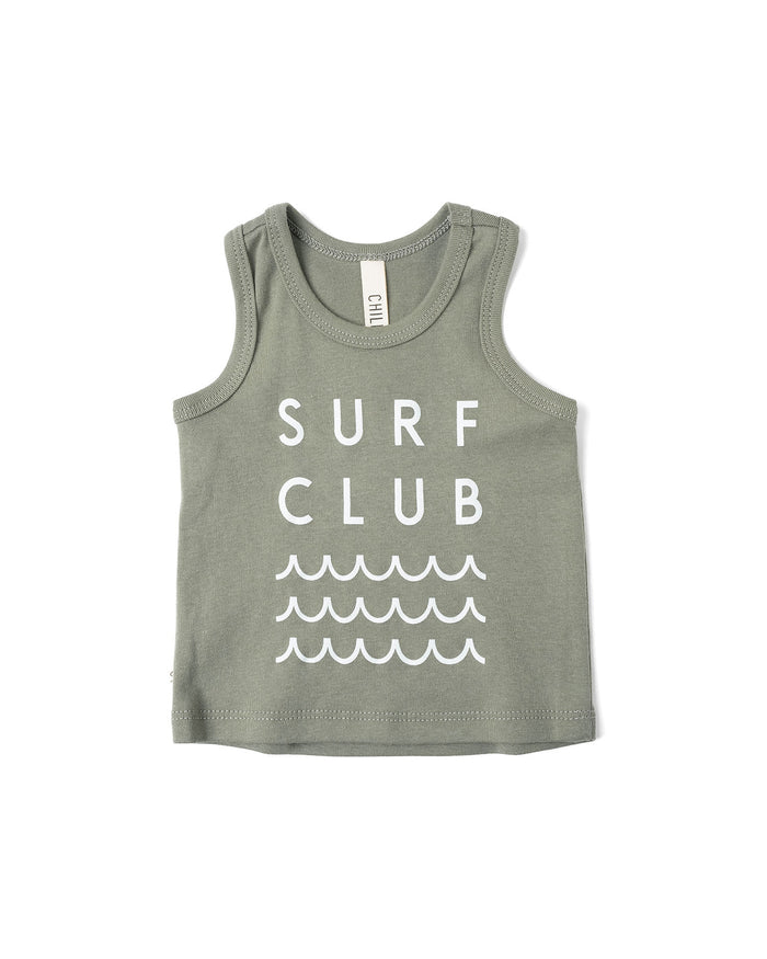 tank top - surf club on vetiver