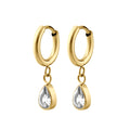 Teardrop Bezel-Set Zirconia Hoops