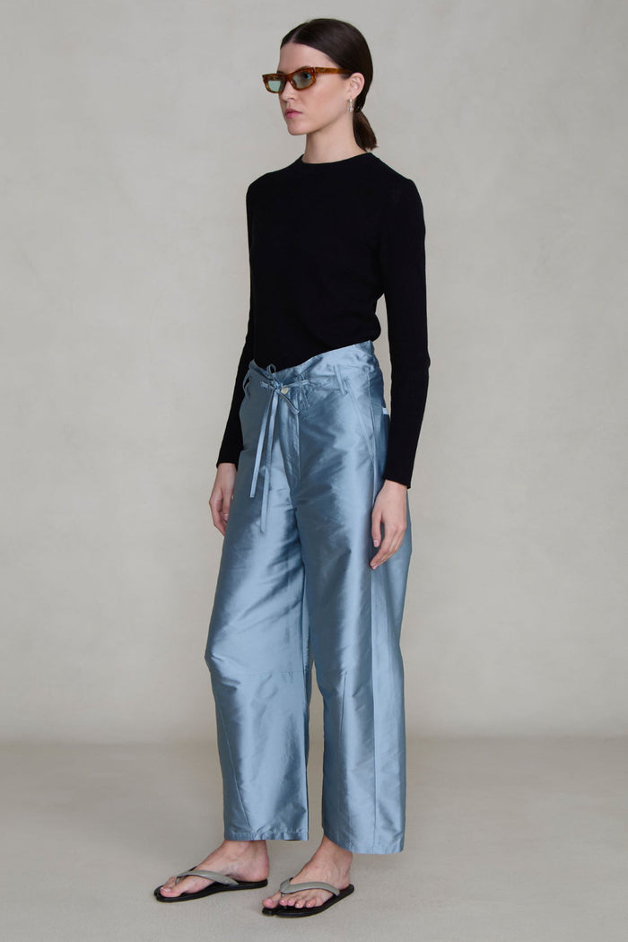 Techno Taffeta Barrel Pant Bath Blue