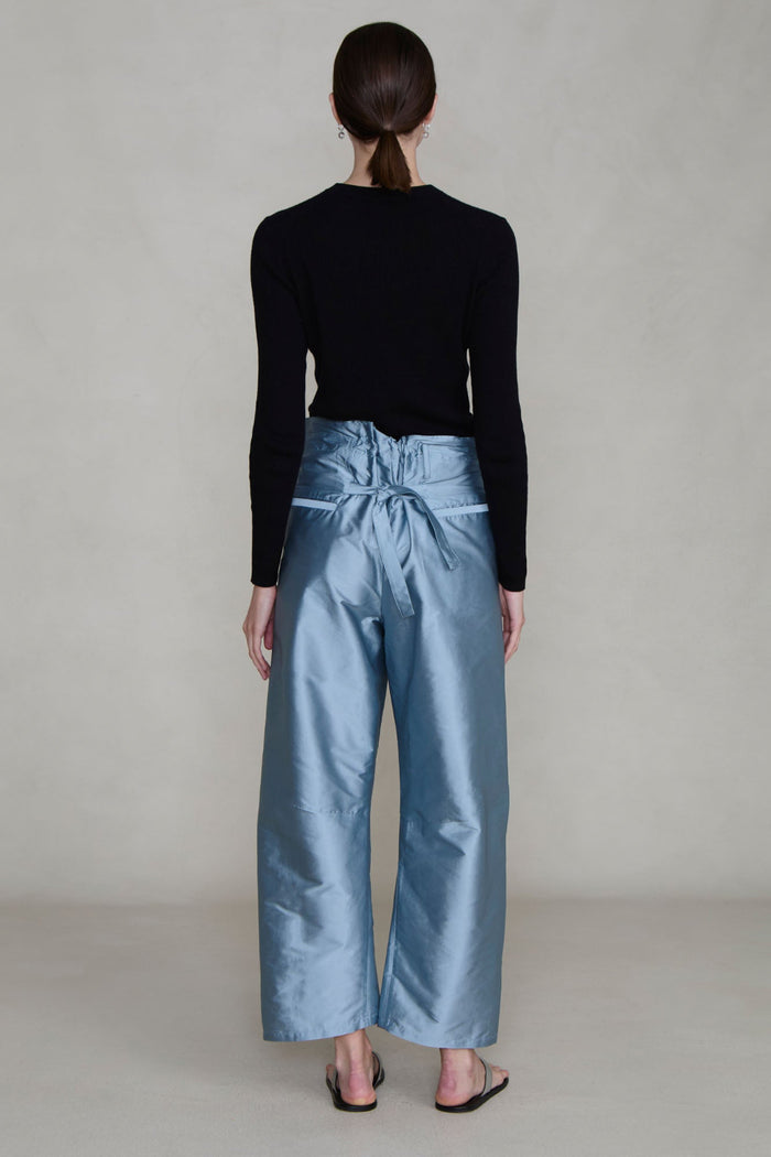Techno Taffeta Barrel Pant Bath Blue