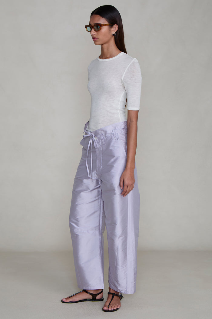 Techno Taffeta Barrel Pant Lilac