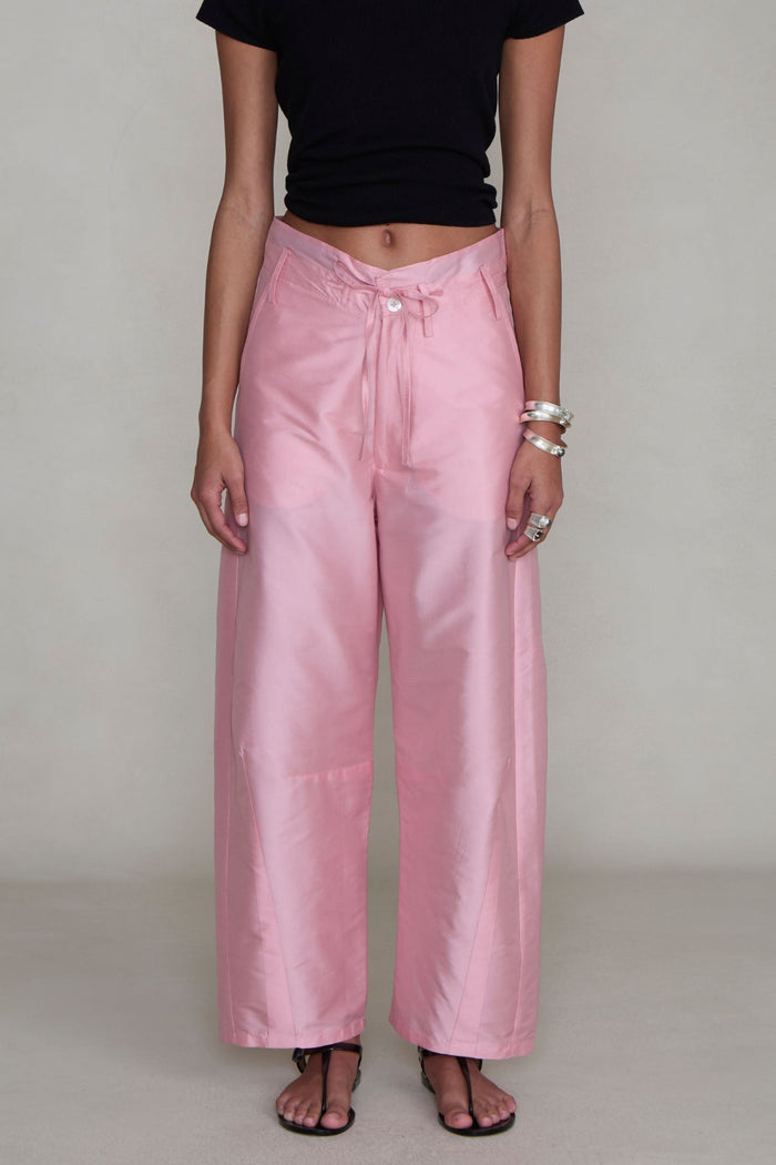 Techno Taffeta Barrel Pant Rose