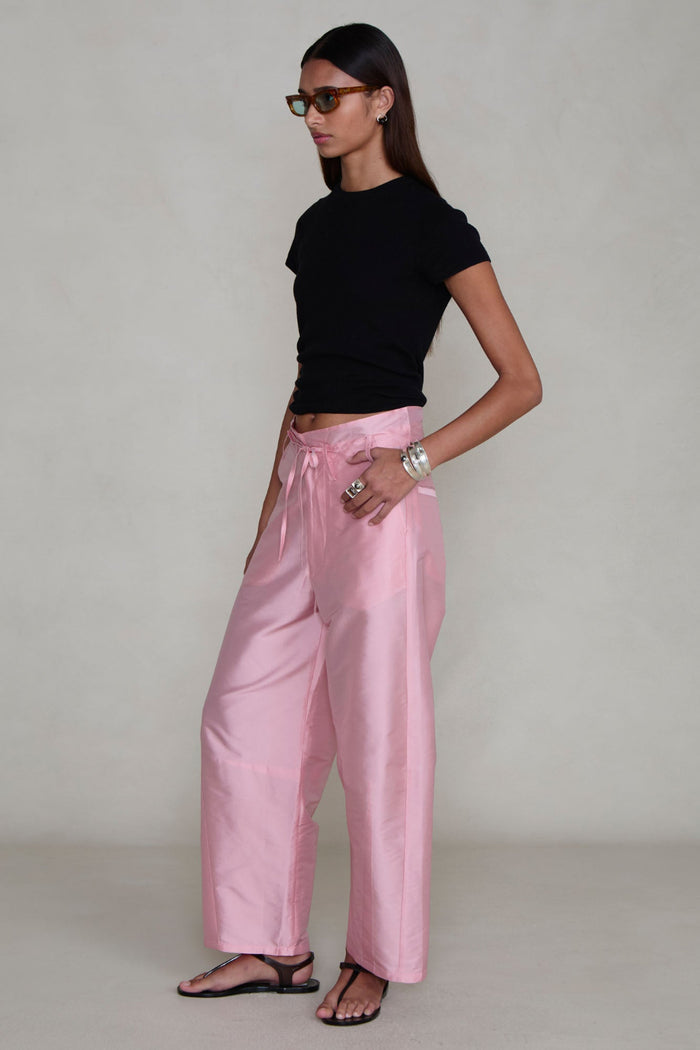 Techno Taffeta Barrel Pant Rose