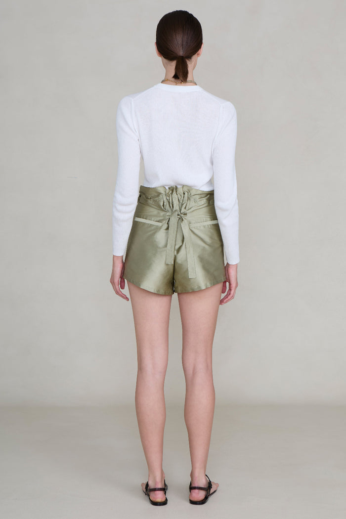 Techno Taffeta Shorts Sage
