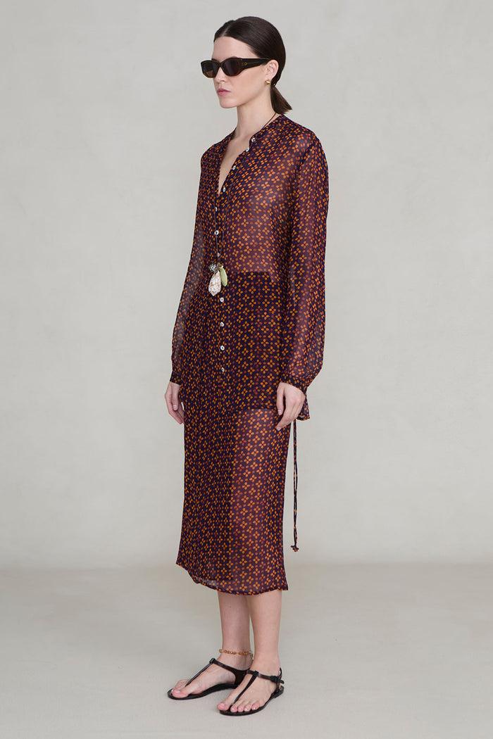 Tethered Button Up Shirt Plum