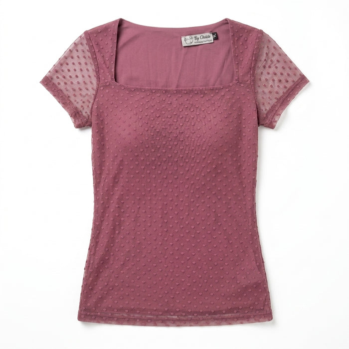 Textured Square Neck Top
