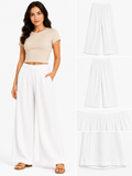 Textured Wide Leg Pants