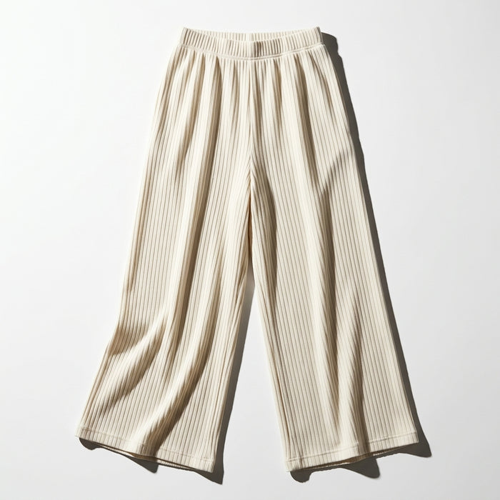 Textured Wide Leg Pants