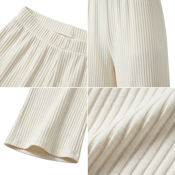 Textured Wide Leg Pants
