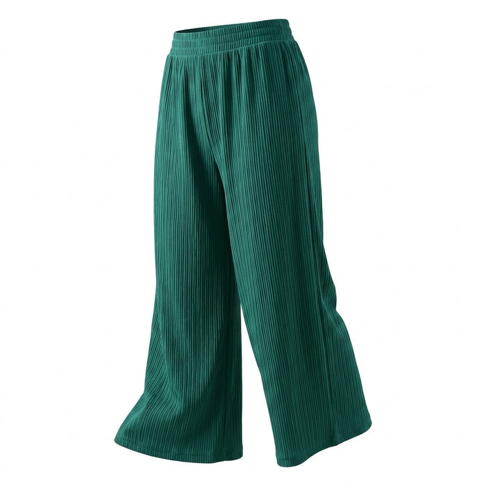 Textured Wide Leg Pants