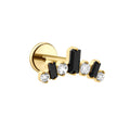 Tiara Flat Back Stud - Black Tie