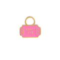 Ticket Enamel Hoop Charm