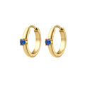 Titanium Solitaire Hoops - Sapphire