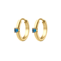 Titanium Solitaire Hoops - Storm Blue