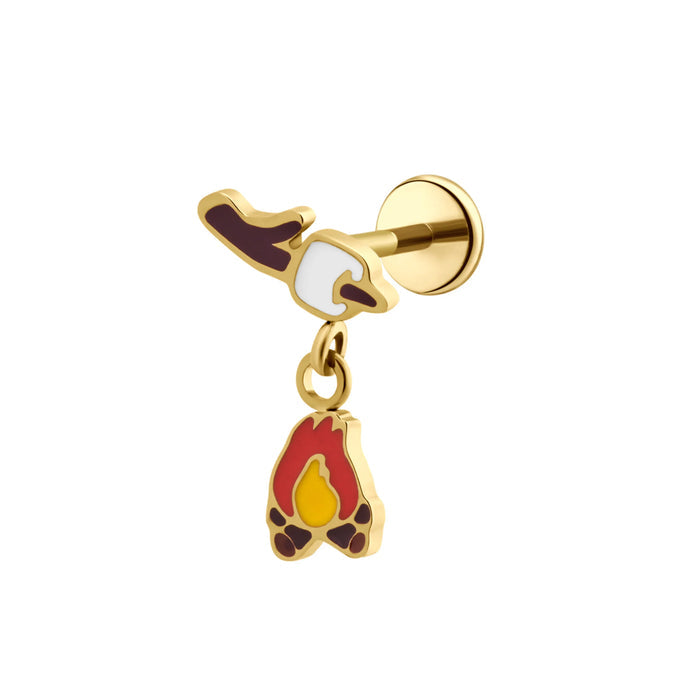 Toasted Mallow Enamel Flat Back Stud