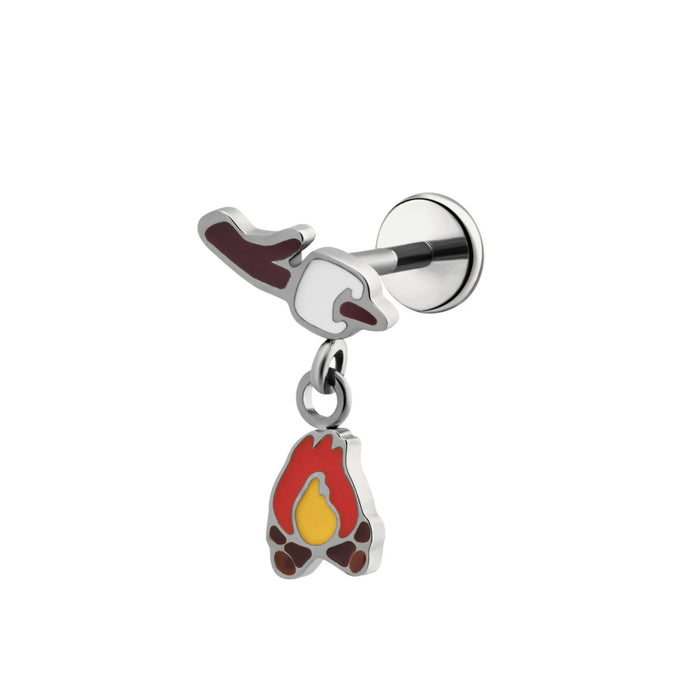 Toasted Mallow Enamel Flat Back Stud