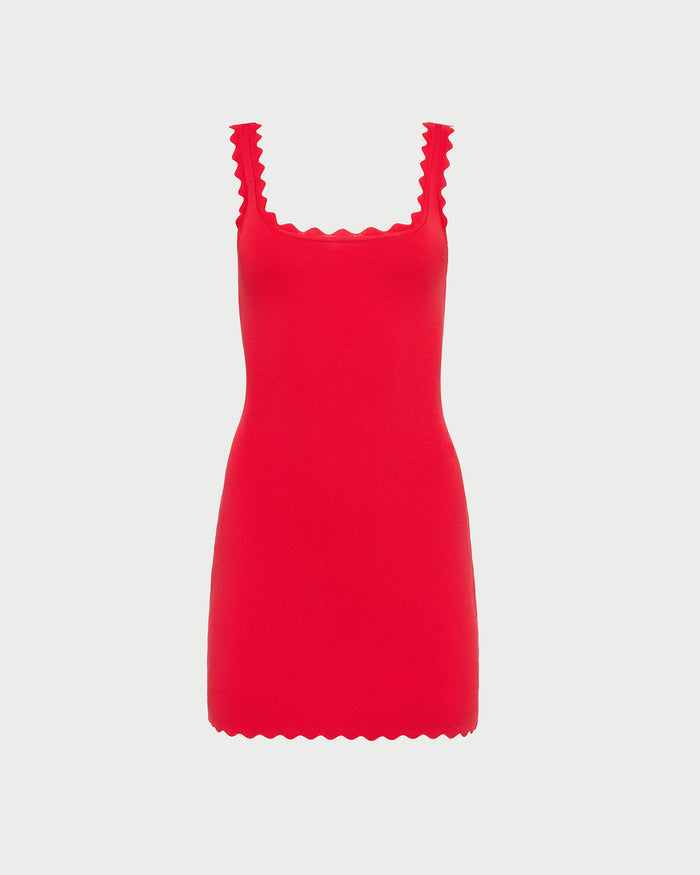 Tori Sleeveless Scalloped Dress.