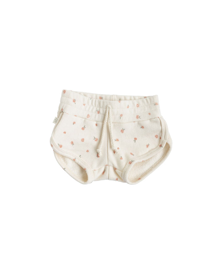 track shorts CO - daisies on natural
