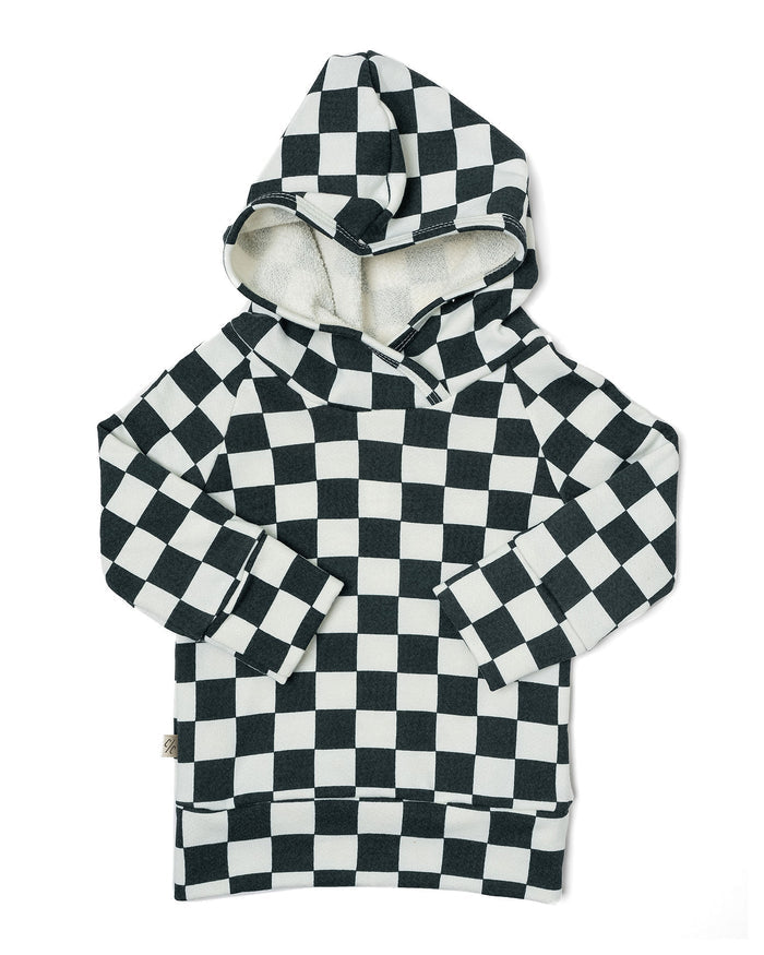 trademark raglan hoodie - jade checkerboard