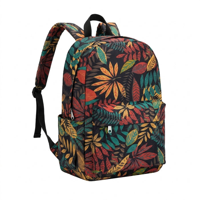 Tropical Leaf Print Casual Backpack