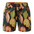 Tropical Leaf Print Drawstring Shorts