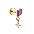 Twin Flame Flat Back Stud