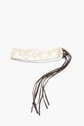 Ultra Wide Waist Belt Shell Button