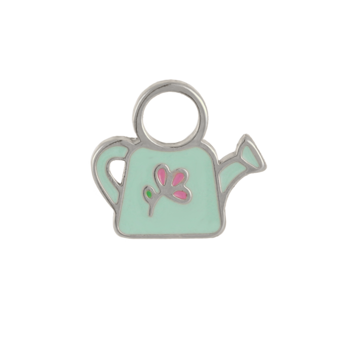 Watering Can Enamel Hoop Charm