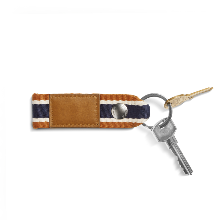 Webbing Keychain - Brand Stripe / Tan