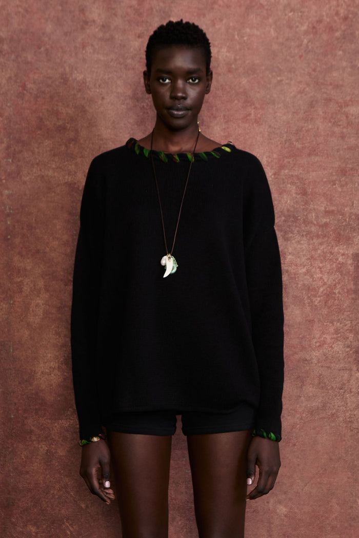 Whipstitch Sweater Black