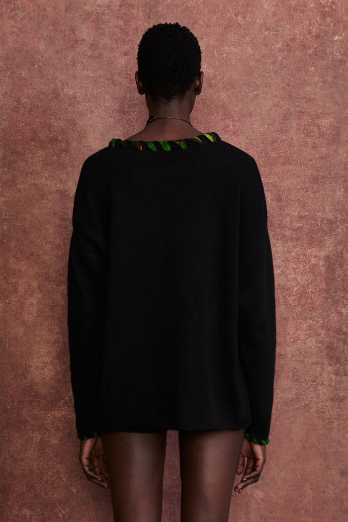 Whipstitch Sweater Black