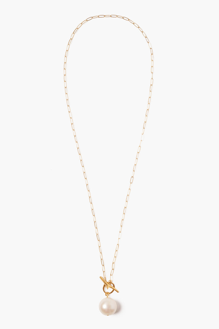 White Freshwater Pearl Toggle Necklace