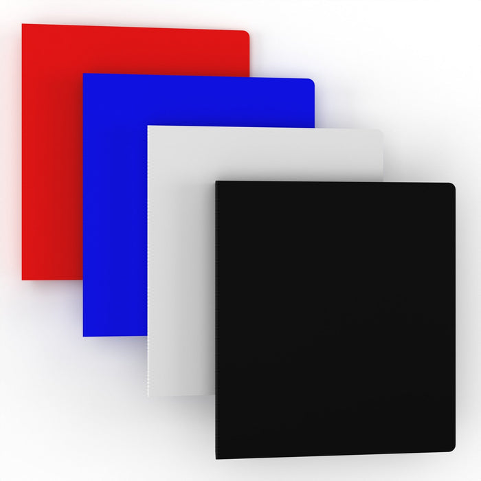 Wholesale 1" Binders in Assorted Colors with 2 Interior Pockets - Bulk Case of 24 Binders