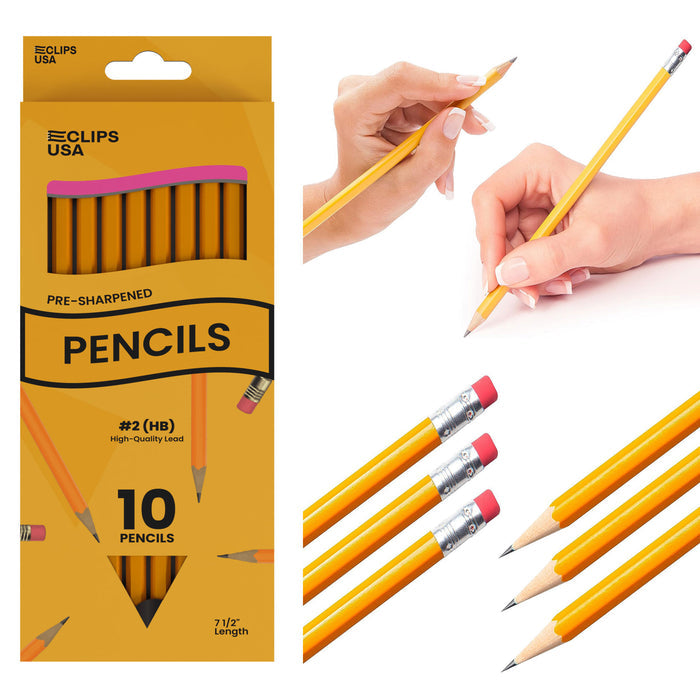 Wholesale #2 Pencils - Pre-Sharpened 10 Pack - Bulk Case with 80 Packs - 800 Total Pencils