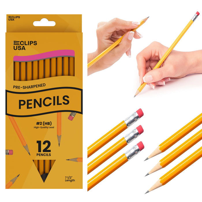 Wholesale #2 Pencils - Pre-Sharpened 12 Pack - Bulk Case with 80 Packs - 960 Total Pencils