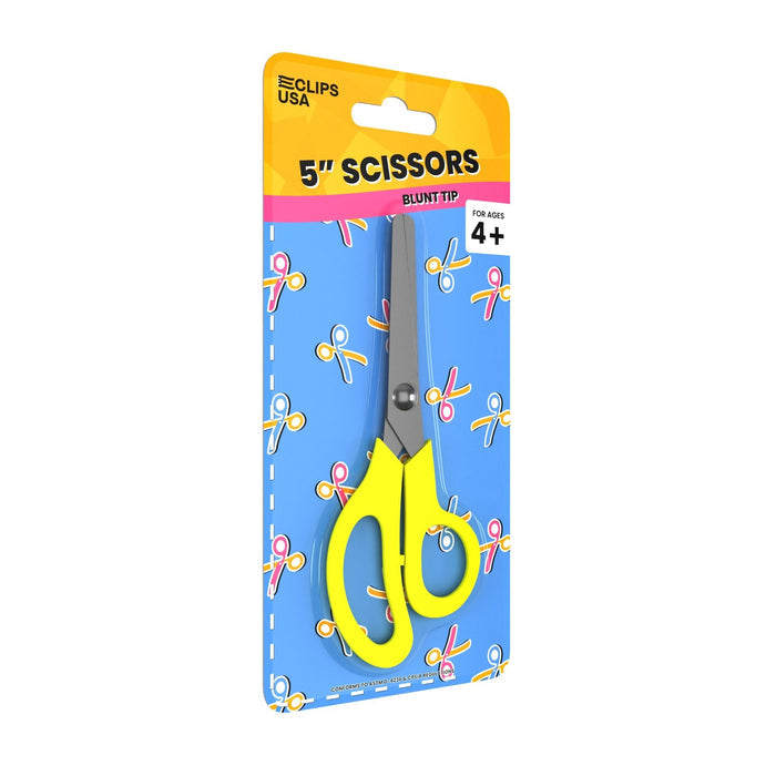 Wholesale 5" Scissors - Blunt Tip for Young Elementary & Pre-K Students - Bulk Case of 48