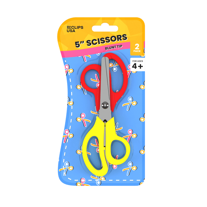Wholesale 5" Scissors - Blunt Tip in a 2 Pack - Bulk Case of 48 Packs - 96 Total Scissors