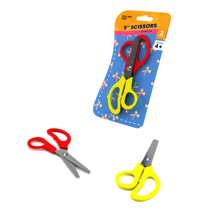 Wholesale 5" Scissors - Blunt Tip in a 2 Pack - Bulk Case of 48 Packs - 96 Total Scissors