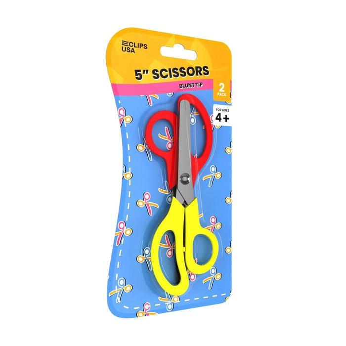 Wholesale 5" Scissors - Blunt Tip in a 2 Pack - Bulk Case of 48 Packs - 96 Total Scissors