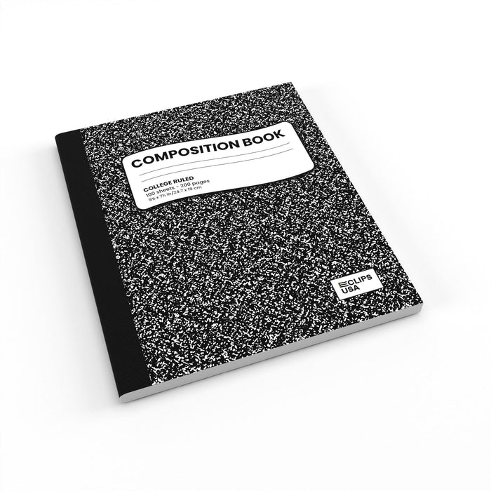 Wholesale College Ruled Composition Notebooks in Black - Bulk Case of 48 Notebooks