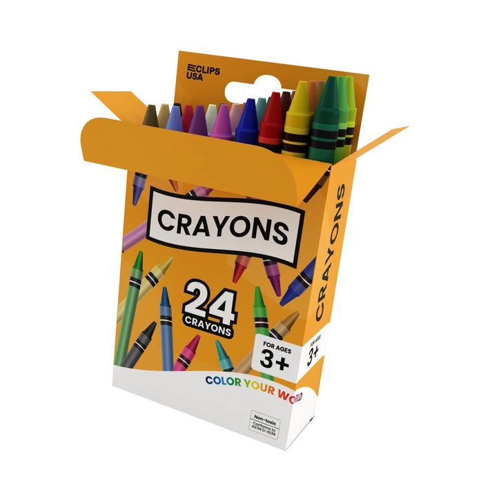 Wholesale Crayons for School Kids in a 24 Pack - Bulk Case of 48 Packs - Total of 1152 Crayons