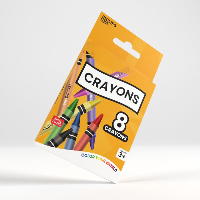 Wholesale Crayons for School Kids in an 8 Pack - Bulk Case of 72 Packs - Total of 576 Crayons