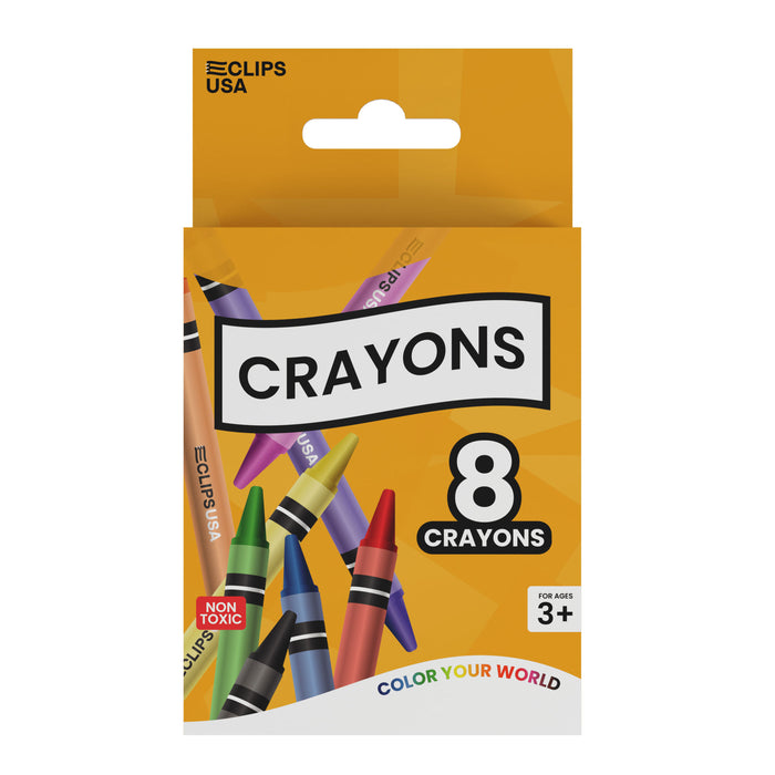 Wholesale Crayons for School Kids in an 8 Pack - Bulk Case of 72 Packs - Total of 576 Crayons
