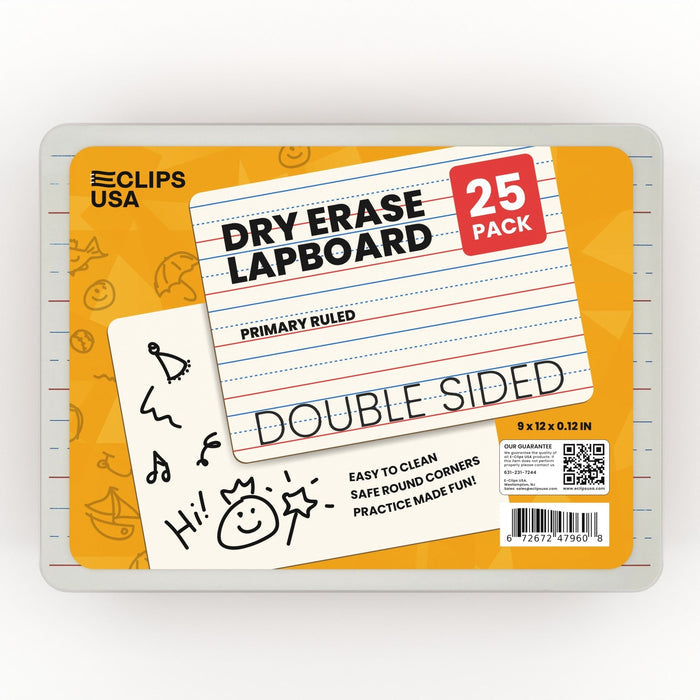 Wholesale Dry Erase Board for Students - 9 x 12 Inches - Primary Ruled - Bulk Pack of 25