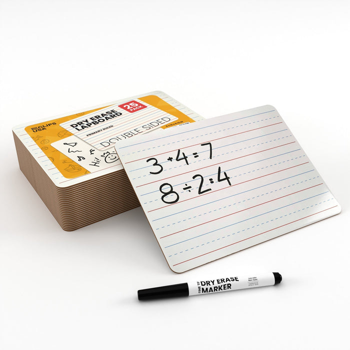 Wholesale Dry Erase Board for Students - 9 x 12 Inches - Primary Ruled - Bulk Pack of 25