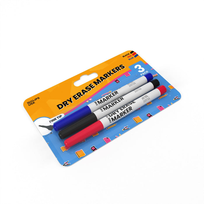 Wholesale Dry Erase Markers - Assorted Colors in a 3 Pack - 36 Packs in a Case - 108 Total Markers