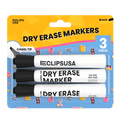 Wholesale Dry Erase Markers in Black - Chisel Tip - 72 Packs of 3 in a Bulk Case - Total 216 Markers